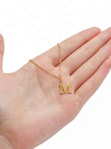 1 Piece Of Stainless Steel Jewelry Stylish Simple Everything 26 Letter Necklace Stainless Steel Couple Necklace Good Friend Necklace Holiday Gift