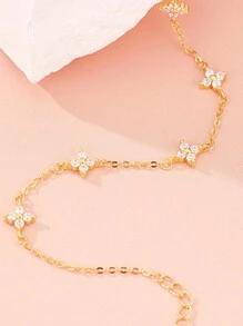 1pc High-End Floral Zirconia Embellished Constellation Bracelet