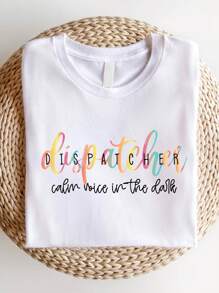 911 Dispatcher Shirt, First Responder T-Shirt, 911 Operator Tee, Gift For Dispatcher, Women 911 Dispatcher Shirts, Law Enforcement Officer T-Shirts. SD-1498 - White - View 1