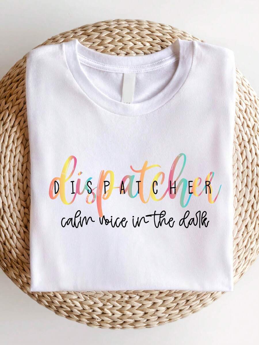 911 Dispatcher Shirt, First Responder T-Shirt, 911 Operator Tee, Gift For Dispatcher, Women 911 Dispatcher Shirts, Law Enforcement Officer T-Shirts. SD-1498 - White - View 1