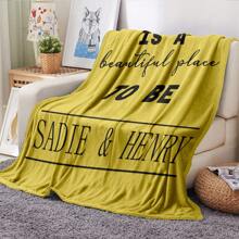 1 pieza Manta personalizada con nombre/aniversario, manta de regalo súper suave y cómoda, ideal para dormitorio, sala de estar, sofá, oficina, perfecta para regalos, viajes y camping