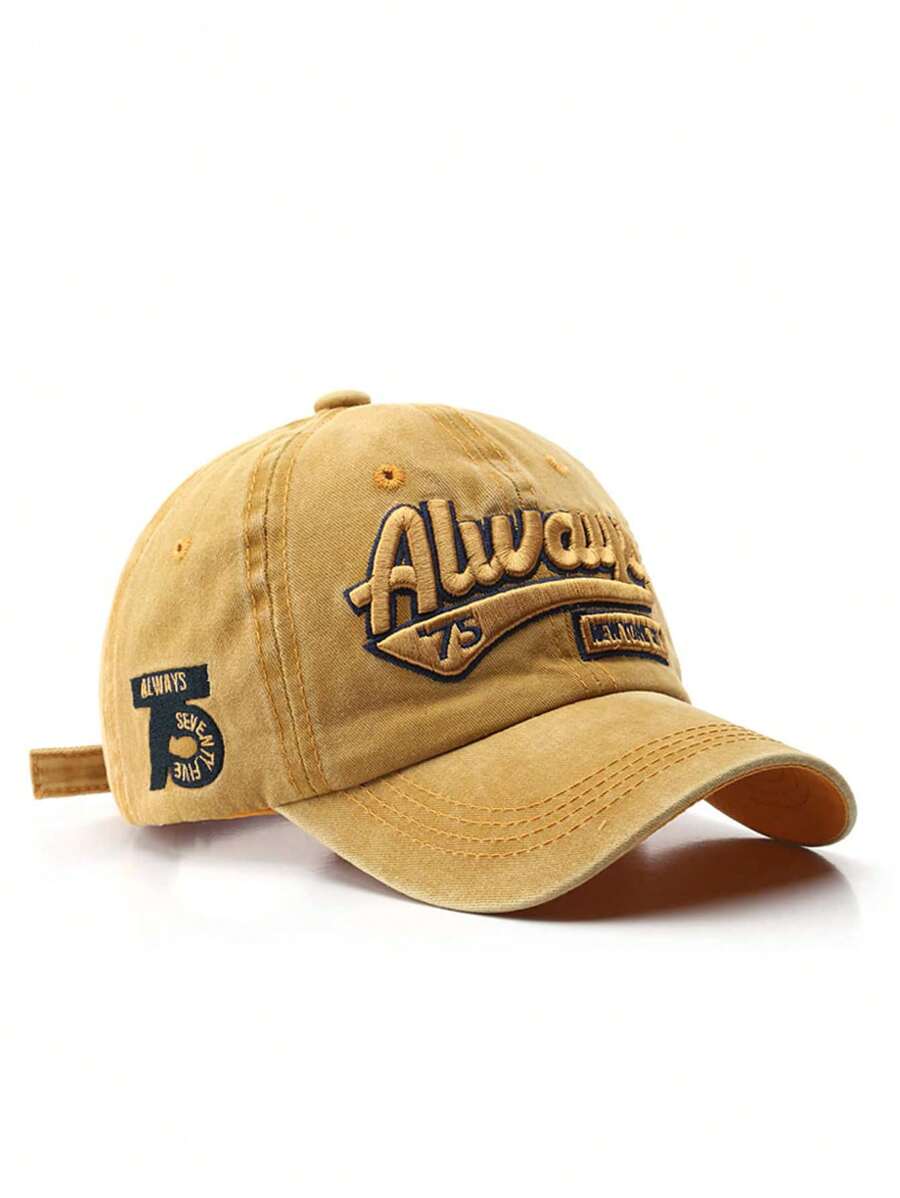 新款 2024 春夏男女复古做旧棒球帽，字母印花帽檐 Snapback 街头