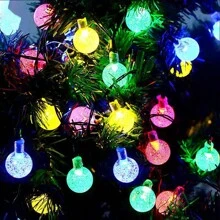 10M 80 Luces LED de colores con bombillas redondas pequeñas para decoración exterior y del jardín - Luces LED impermeables con longitud de 10M, perfectas para decoración de paredes y habitaciones, ideales para entornos festivos de jardín y patio, alimentadas por una caja de baterías (baterías no incluidas)