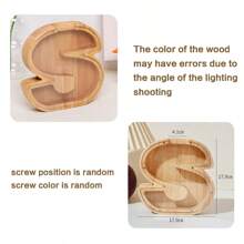 1pc A-Z Coin Piggy Bank, Wooden Transparent Coin Storage Box, Acrylic Decorative Creative Coin Bank To Improve Children's Saving Ability, Birthday Gift For Boys