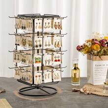 1 pieza Organizador de joyas giratorio 360° con 48 ganchos, Torre organizadora de joyas para guardar anillos, aretes, collares, pulseras, regalo de San Valentín y cumpleaños, color negro