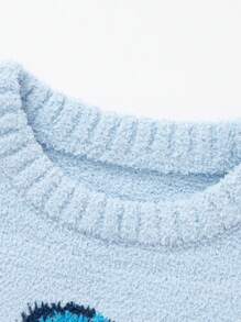 Balabala Baby Red Fleece Pajama Set, Warm And Festive Lunar New Year Wear - Blue Tint - View 6