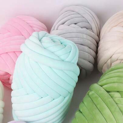 500g Filato bianco super vellutato XXL, filato a maglia grosso e morbido per lavori a mano, DIY coperta, tappeto con braccio