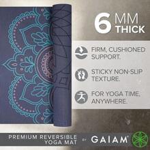 - Tapete de yoga de alta calidad, reversible, grueso, antideslizante, para ejercicios y ejercicios de fitness, para tipo de yoga, pilates y entrenamientos en el piso (68 x 24 x 6 mm - Púrpura Illusion - Ver 4