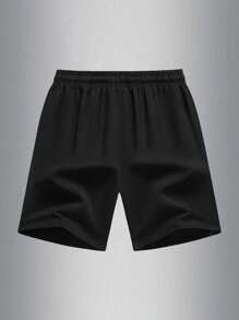 1 pieza Shorts de deporte casuales de unicolor para adolescentes y niños, ropa versátil para exteriores, verano