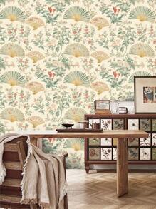 YUANYI 1 cuộn giấy dán tường tự dính kích thước 17,52in*78,74in, họa tiết quạt và hoa, chống thấm nước, chống trượt, có thể tháo rời và tái sử dụng, thích hợp cho kệ tủ bếp, lót ngăn kéo, trang trí lại mặt bàn, lót tủ, giấy dán tường phòng tắm. - Nhiều màu - Xem 16