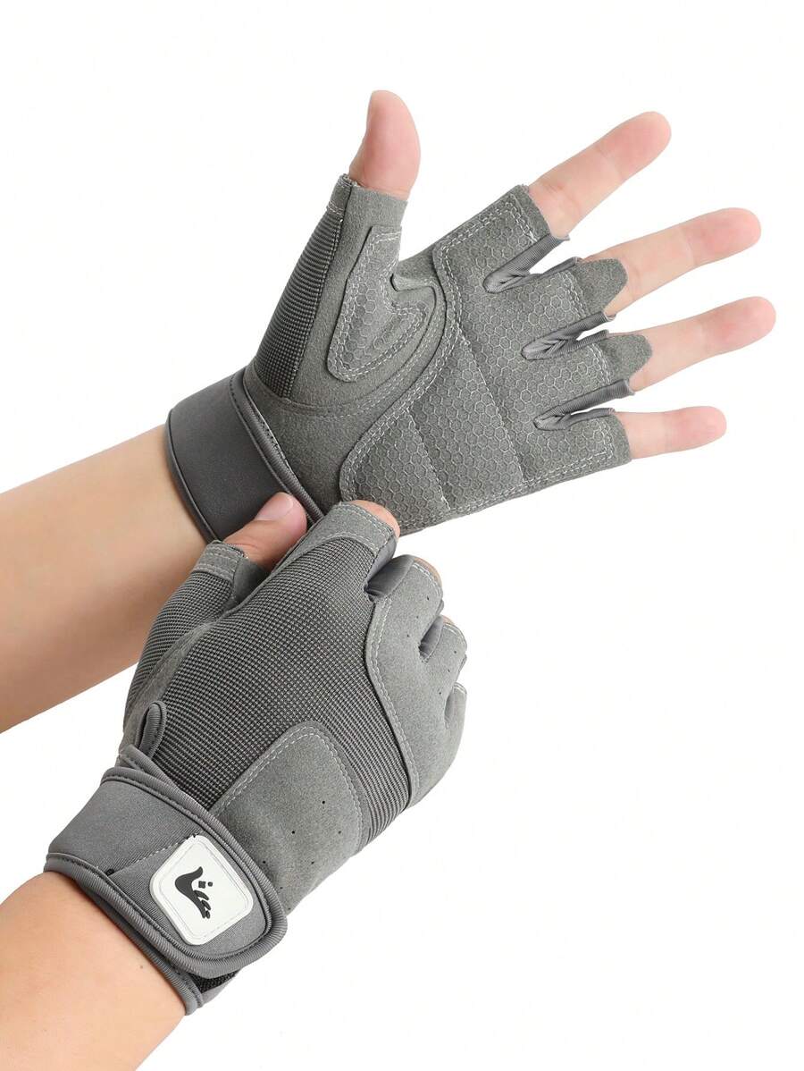 1 Pair Outdoor Sports Fitness Half Finger Gloves, Spring Sports Cycling Hiking Anti-Slip Gloves For Men - Multicolor - View 1
