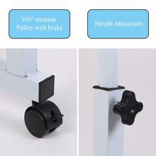 Height Adjustable Laptop Table With Rollers Over Sofa Bed Desk Computer Notebook Trolley Tray 90*80*40cm - Walnut - View 5