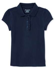 The Children's PLACE Girls Uniform Ruffle Pique Polo 4-Pack - 多重清除 - 查看 2