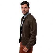 Generra | Men's Casual High Neck Jacket - Dark Green - View 3