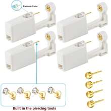 Ear Piercing Kit,Disposable Ear Piercing Gun With 5mm Crown Cubic Zirconia Stud Earrings For Women,At Home Self Ear Piercer Kit
