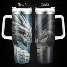 40-uncjowy kubek ze stali nierdzewnej Dragon z pokrywką, izolowany kubek podróżny Dragon Design do gorących i zimnych napojów, uchwyt, idealny prezent dla fanów Dragon, miłośników kawy, kompatybilny z uchwytem na kubek samochodowy, idealny prezent urodzinowy dla mężczyzn i kobiet, prezent świąteczny, podróże na świeżym powietrzu - Wielokolorowe - Zobacz 12