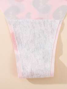 8pcs/Set Heart Printed Sexy Briefs For Women, Breathable Ice Silk Low-Waist Seamless Panties, V-Shape Waistband, Thin Thong