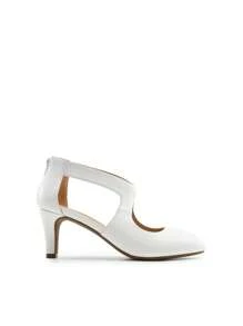 Women's Kitten Heels Solid  Color Pumps Closed Pointed ToeComfortable Elegant Party Wedding Dress Shoes - 白色 - 查看 8