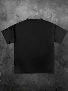 Blood In Blood Out T-Shirt Vatos Locos Forever ,Casual Print,Comfortable And Versatile,Letter Pattern Pure Cotton 220g Printed T-Shirt - 黑色 - 查看 2