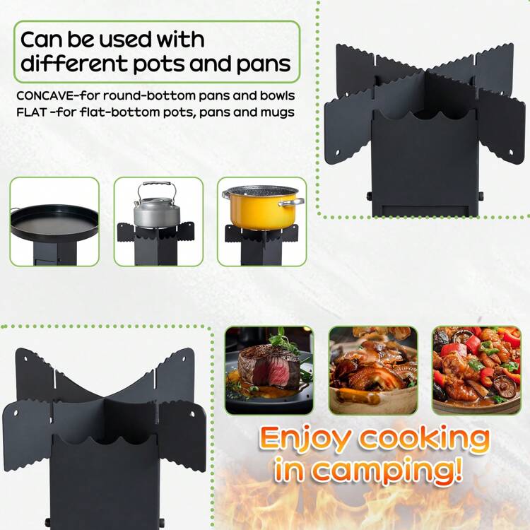 9.44"D X 17"W X 21.3"H  Camping Rocket Stove - 彩色 - 查看 11