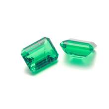 One 100% Lab Grown Colombian Emerald Emerald Cut With Fluff Gemstone For Charms Advanced Jewelry Making Materials DIY