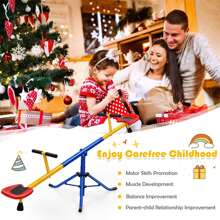 Homasis Kids Seesaw Swivel Teeter Totter Playground Equipment 360° Rotation - Blue, yellow, red, black - View 6