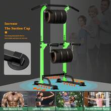 DlandHome Sport Power Tower, Pull-Up Bar Dip Station For Strength Training, Power Tower For Home Gym Fitness, Green - 綠色 - 查看 8