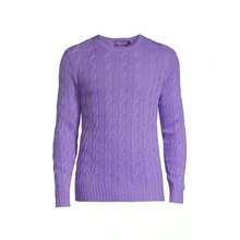 Ralph Lauren Cableknit Cashmere Sweater |  | Men Sports Sweaters - Lavender - View 5