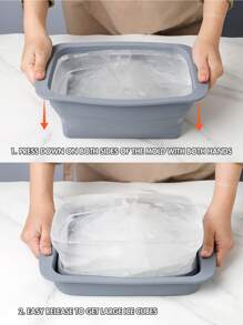 1 pieza Molde de silicona plegable extra grande para hielo, capacidad de 3L, apto para remojar en frío o enfriar, molde de hielo reutilizable, aplicable para bañeras de hielo, molde de hielo extra grande