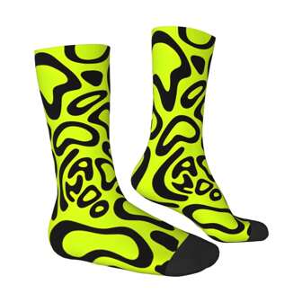 1 par de calcetines negros con el patrón del casco de 2024 para hombres, estilo hip hop Harajuku, calcetines de calidad con estampado divertido, regalo novedoso, calcetines de otoño