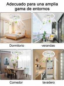 150W led ventilador de techo ventilador de luz de control remoto de cristal super brillante - Blanco - Ver 10