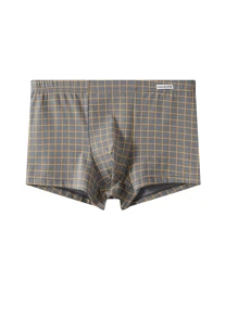 3pcs Men's Plaid Briefs, Fashion Comfortable Casual Boxer Shorts