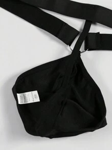 1 Set Men's Sexy Black Thong Brief And Garter Belt Undergarment - Black - View 9