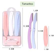 3 Pack Eyebrow & Face Razors Kit Foldable With Plastic Case Eyebrow Trimmer Facial Hair Removal Portable Travel Durable - 彩色 - 查看 9