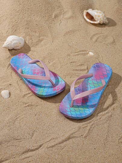 儿童泡沫拖鞋 EVA 纯色防滑运动人字拖洞洞鞋 1双 卡通动物