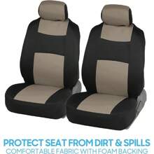 BDK PolyPro Car Seat Covers Full Set In Charcoal On Black – Front And Rear Split Bench For Cars, Easy To Install Cover Set, Accessories Auto Trucks Van SUV