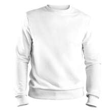 Plain Crew Neck Sweatshirt Unisex Cotton Men's Women's Coat Offer - White - View 1