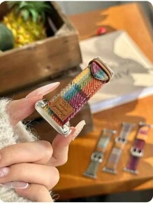 1 Pc Colorful Leather Loop Compatible With Apple Watch Band For Women 38mm 40mm 41mm 42mm 44mm 45mm 46mm 49mm , Bands Compatible With Apple Watch Strap Series Ultra 10/9/8/7/6/5/4/3/2/1 SE