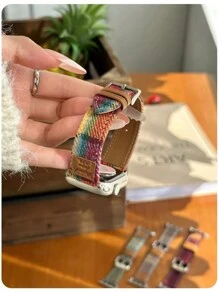 1 Pc Colorful Leather Loop Compatible With Apple Watch Band For Women 38mm 40mm 41mm 42mm 44mm 45mm 46mm 49mm , Bands Compatible With Apple Watch Strap Series Ultra 10/9/8/7/6/5/4/3/2/1 SE