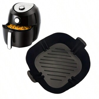 1/2pcs Square Air Fryer Silicone Pot Reusable Air Fryers Liners Oven Baking Tray Home Kitchen Air Fryer Accessories 7.67''x6.49''x1.96''