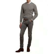 Ralph Lauren Cableknit Cashmere Sweater |  | Men Sports Sweaters - Grey - View 2