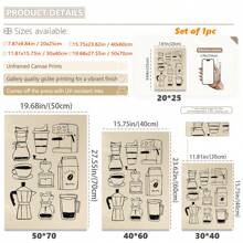 1 件，帆布挂画，带框装饰画，海报，墙壁艺术，咖啡，别致简约咖啡吧帆布艺术 - 厨房、客厅等墙壁装饰 - 美食家礼物生日毕业厨房装饰的完美礼物