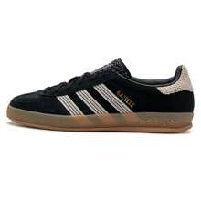 Adidas Originals 女式 GAZELLE INDOOR W 舒适透气运动休闲鞋 JI2755 - 黑色/奇妙白色/樹脂黃 - 查看 7