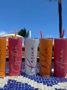 Personalized Name Tumbler With Straw, Customized Colorful 20oz Stainless Steel Insulated Tumbler- Double Wall Lid, Tumbler With Picture, Picture Tumbler, Photo Tumbler, Custom Tumbler, Gift For Her, Gift For Dad, A Unique Christmas Gift. Leak Proof, Fits Cup Holders, Great For All Seasons, Ideal For Camping, Travel - For Housewarming Living Room,Bedroom,Tea Room,Home,Dining Room,Office,School - Multicolor - View 10