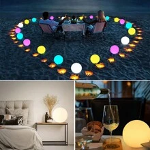 Luz de noche esférica LED con 16 colores, recargable por USB, lampara luminosa de mesa/bar con control remoto inalámbrico, resistente al agua, flotante, para piscina exterior, patio, playa, decoración de fiestas, San Valentín, bodas y festividades