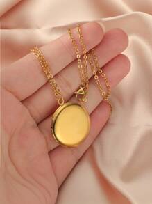 Collar con dije de medallón personalizado con tu propia foto de acero inoxidable, collar con foto, medallón con foto, marco de fotos recuerdo, estilo dorado, plateado, unisex, simple, vintage, gótico, lindo, casual personalizado, único, regalo ideal para él, regalo ideal para ella, novio, novia, papá, mamá, familia, amigos, mascotas, hijo, hija, abuelos, para aniversarios, para cumpleaños, para uso diario, para bodas, para graduación, para bailes, para fiestas, collares de foto de moda personalizados, estilo casual callejero