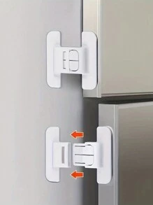 5/8pcs Window & Door Locks, Refrigerator Closer, Drawer Auto Lock, No Drilling Required Installation, Water Dispenser Door Closer, Anti-Opening Lock