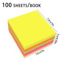 1/5/10/Books Sticky Notes 3x3 In 100 Sheets/Pad, Self-Sticky Note Pads, 5 Bright Colors Super Sticky Pads - Easy To Post For School, Office Supplies, Desk Accessories(Five Colors In One)