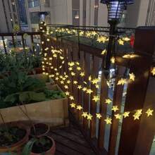 1 pièce Guirlande d'étoiles solaires pour la décoration extérieure et l'éclairage de jardin - Lumières LED polyvalentes pour la décoration de la chambre, la décoration murale et les occasions spéciales, économique, idéal pour créer une atmosphère chaleureuse et accueillante
