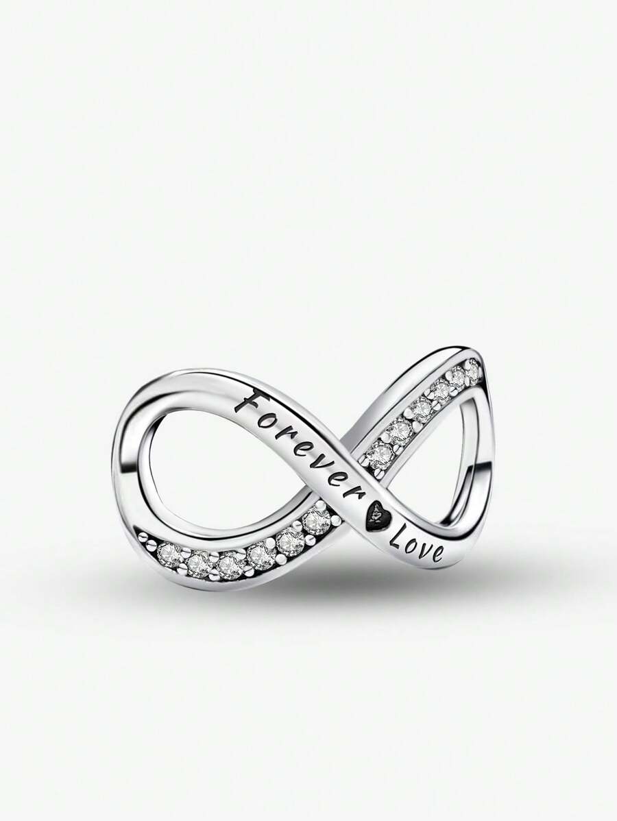 1 件时尚 925 纯银永恒爱情珠女式手链手镯 DIY 珠宝制作和日常服装搭配珠宝装饰女孩